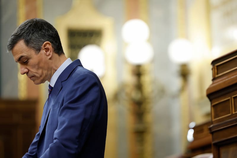 El presidente del Gobierno, Pedro Sánchez, el pleno del Congreso de los Diputados en Madrid.