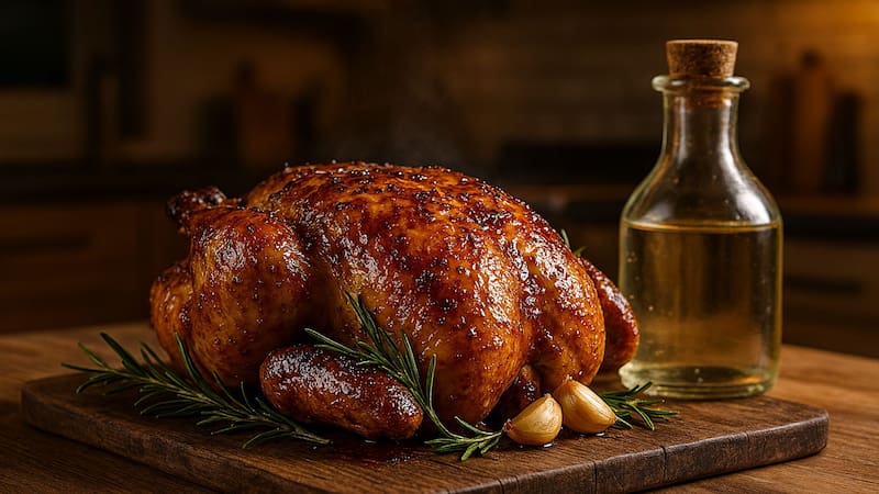 Agregar vinagre al pollo | Para qué sirve y por qué muchos cocineros lo recomiendan. Foto (IA)