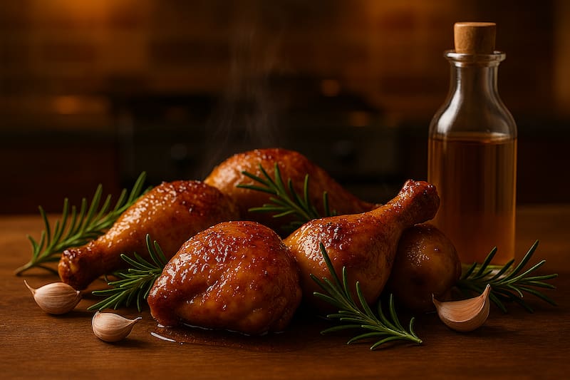 Agregar vinagre al pollo | Para qué sirve y por qué muchos cocineros lo recomiendan. (Foto IA)