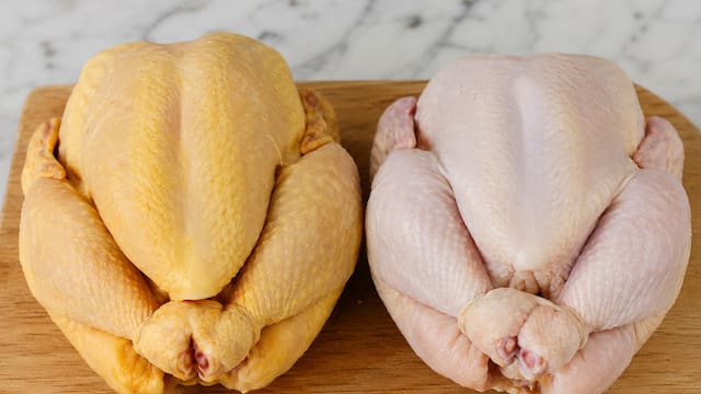 Pollo con piel amarilla o piel blanca: cuál es la diferencia y cuál conviene comprar