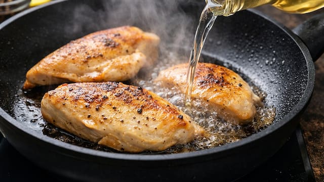 Poner vinagre a la sartén para freír pechuga de pollo: para qué sirve y por qué lo recomiendan
