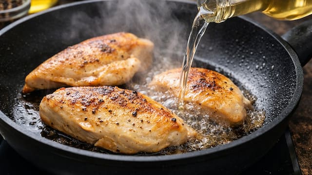 Poner vinagre a la sartén para freír pechuga de pollo: para qué sirve y por qué lo recomiendan