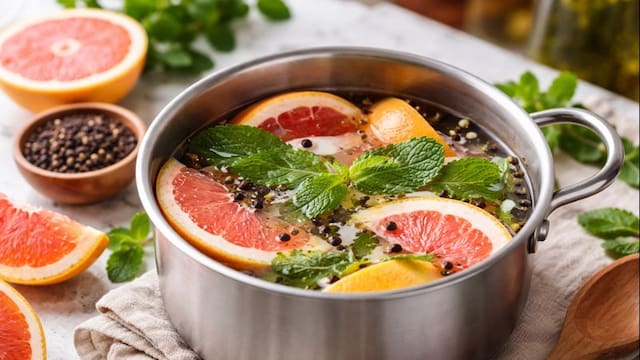 Hervir cáscara de pomelo, menta y pimienta en grano: por qué lo recomiendan y para qué sirve