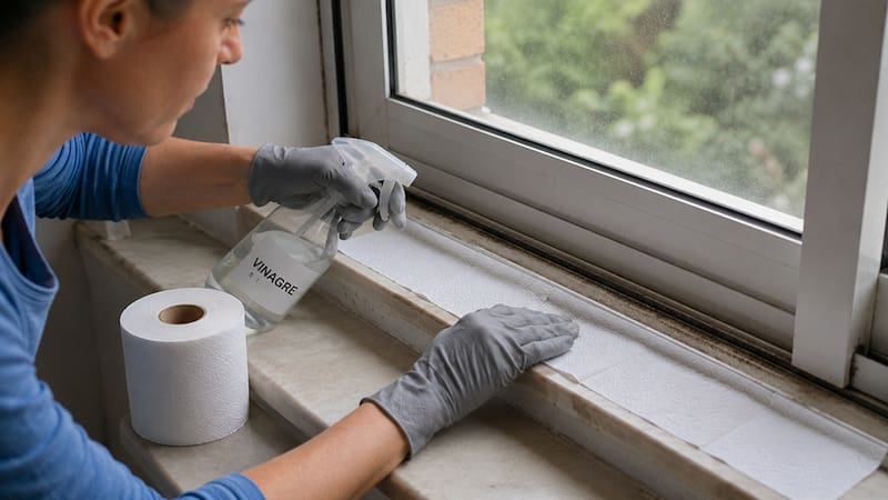 Poner papel higiénico en los rieles de la ventana