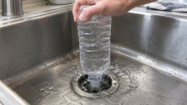 Poner una botella con agua boca abajo en el desagüe del fregadero: para qué sirve y por qué lo recomiendan