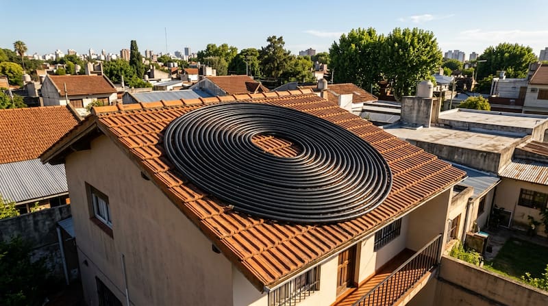 Poner una manguera en el techo de la casa.