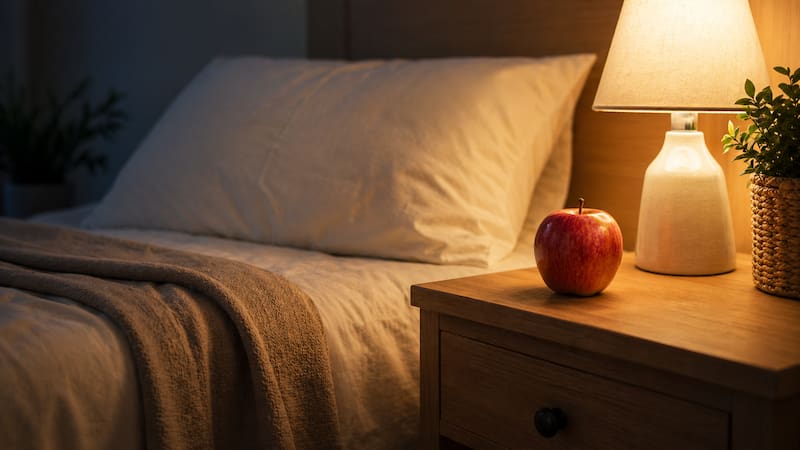 Poner una manzana al lado de la cama