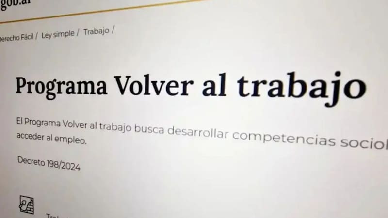 Por orden de la Justicia, el Gobierno deberá pagarles a los beneficiarios de Volver al Trabajo
Fuente: X