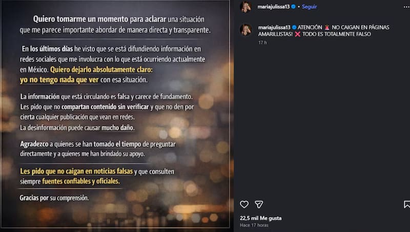 María Julissa se convirtió en tendencia en México tras rumores que la vinculan con el operativo en el que murió Nemesio Oseguera Cervantes, alias “El Mencho”.