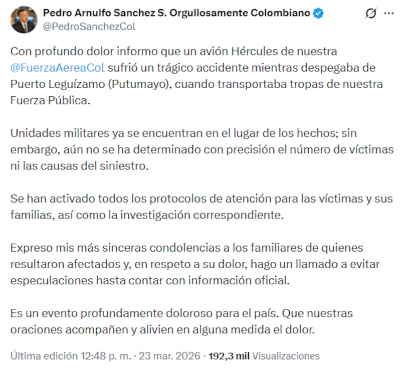 El posteo del ministro de Defensa en X