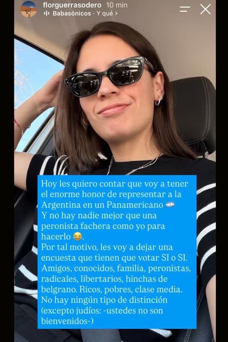 El posteo que generó la suspensión.