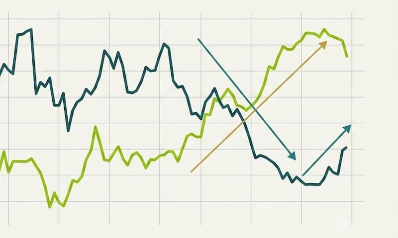 Desde fines de mayo, la relación entre tipo de cambio (verde) y precio del petróleo se movieron en espejo