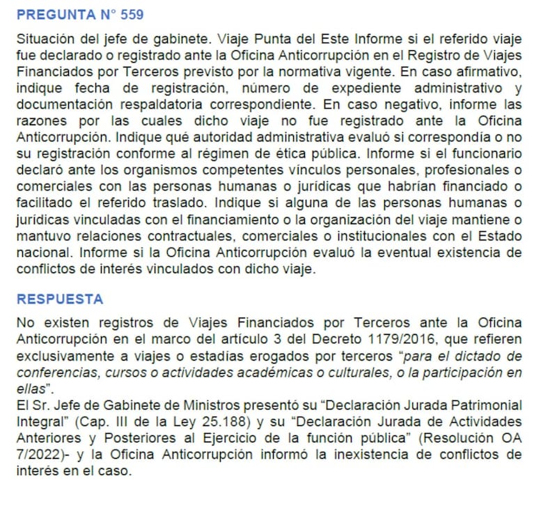 La pregunta sobre el viaje a Punta del Este.