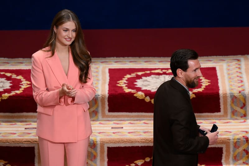 La princesa Leonor dedicó unas palabras especialmente emotivas al futbolista argentino durante la ceremonia.