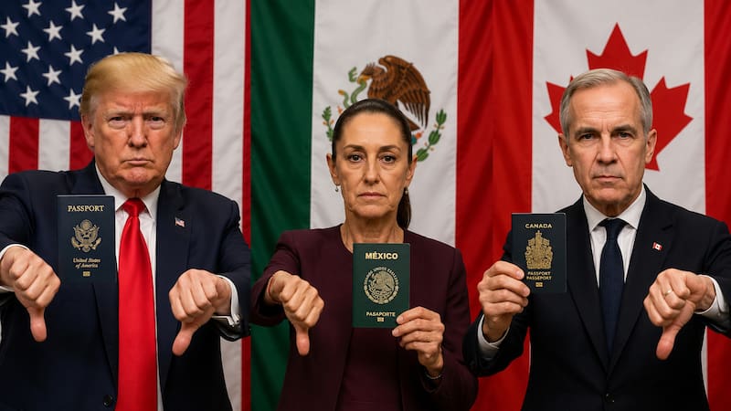 Oficial | Nueva York, Ciudad de México y Toronto bloquean la salida y el ingreso a las personas que posterguen este trámite con su pasaporte. (Representación creada con IA)
