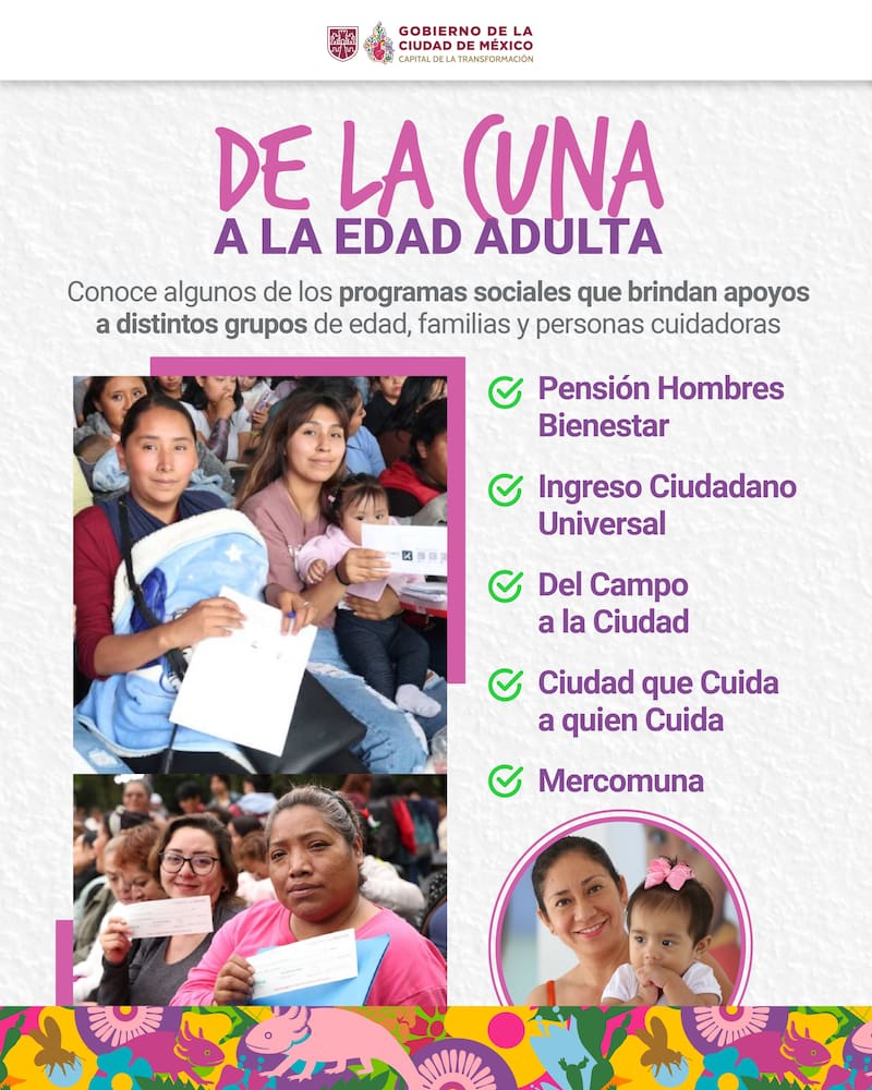 Programas de SEBIEN: Cinco programas que van desde la cuna hasta la edada adulta en la CDMX.