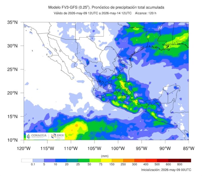 El siguiente pronóstico es válido del domingo 9 al jueves 14 de mayo, inclusive. (Foto: SMN)