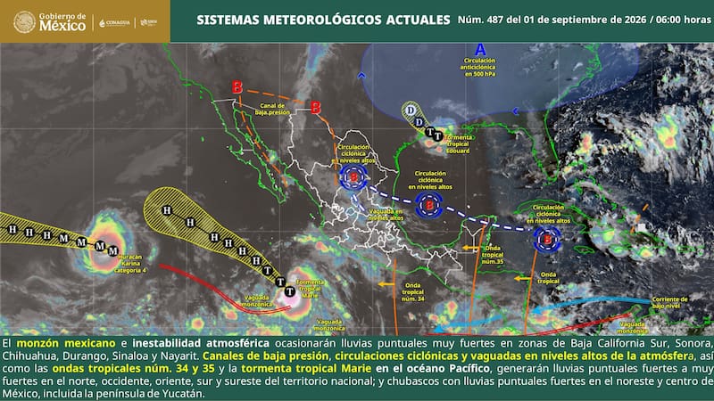Los estados que tendrán las lluvias más intensas.