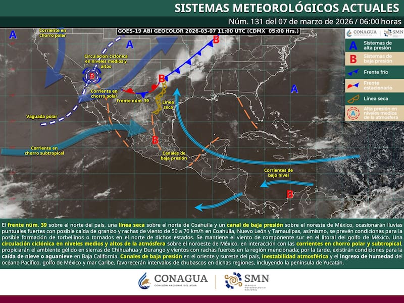 Pronóstico de clima para México este fin de semana | Tormentas implacables, rayos, nieves y tornados: todos los estados afectados.