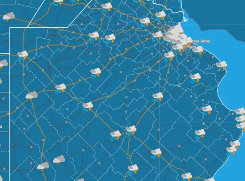 Pronóstico del clima del SMN para la tarde del viernes.