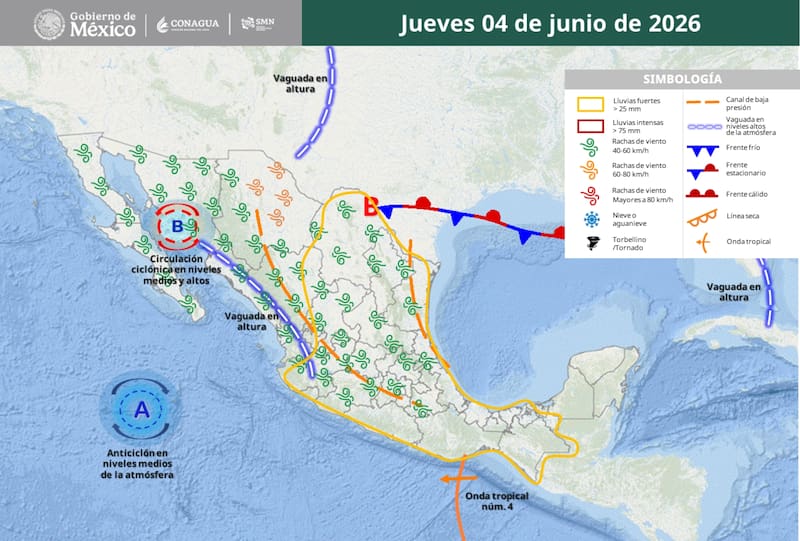 Se avecina un temporal de lluvias para los próximos días en México. (Foto: SMN)