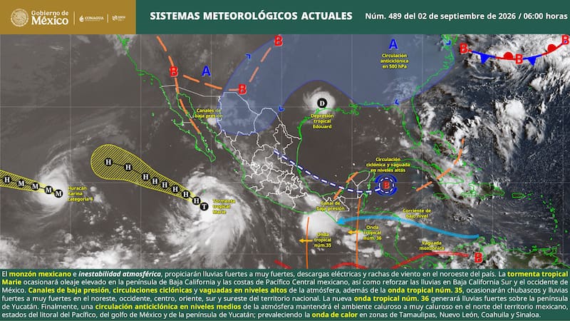 Pronóstico México 2 de septiembre