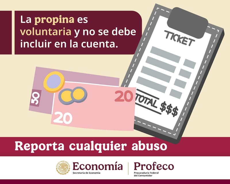 Las propinas no son obligatorias.