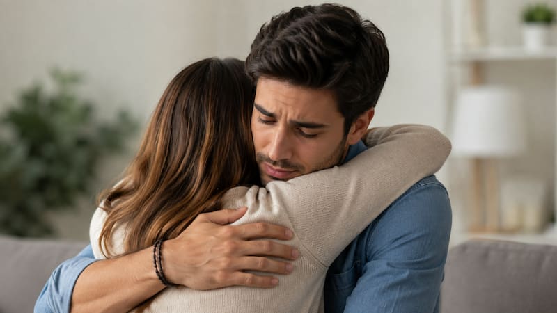 La psicología confirma que los adultos que piden disculpas por todo no son personas educadas: de niños les obligaron a justificar cada decisión. (Representación creada con IA)