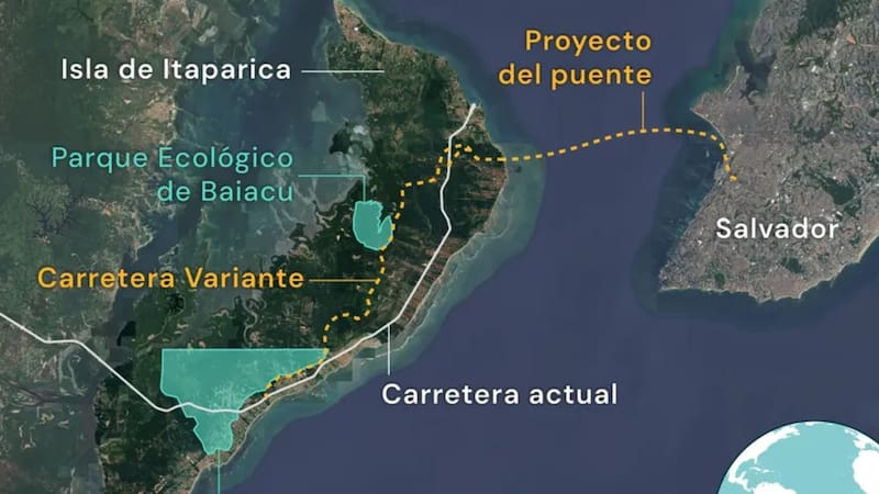 El puente sobre el mar más largo de América Latina conectará la ciudad de Salvador (Bahía) con la isla de Itaparica.