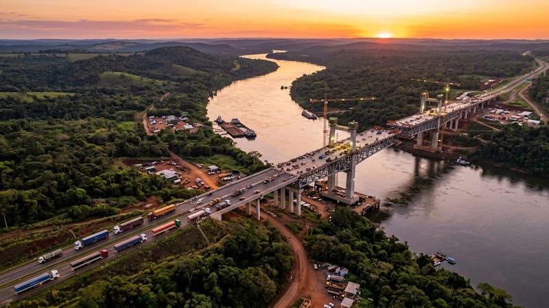 Construirán un Mega Puente Internacional: será esencial en el comercio internacional, producción regional y turismo argentino. (Foto generada con IA)