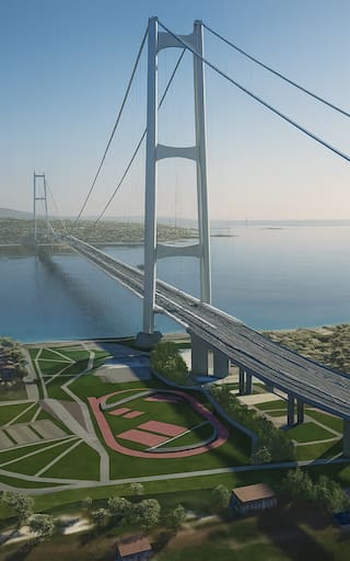 Avanza la construcción del puente colgante más largo del mundo: el orgullo del país que unirá dos regiones estratégicas y cambiará el transporte para siempre
