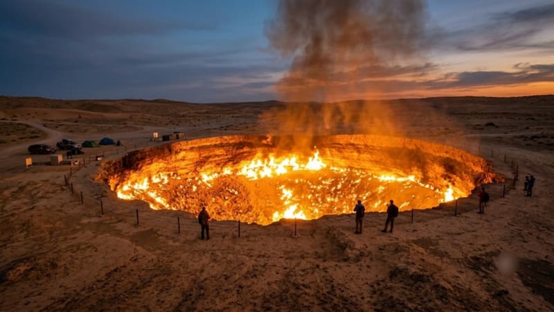 Las puertas del infierno en Turkmenistán.
