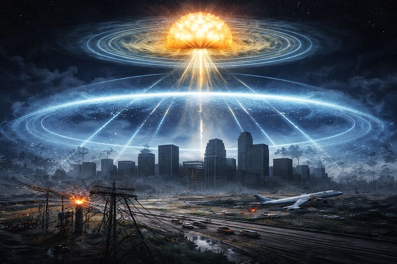Un pulso electromagnético de gran altitud (HEMP) podría inutilizar en segundos la infraestructura eléctrica y electrónica de un país entero.