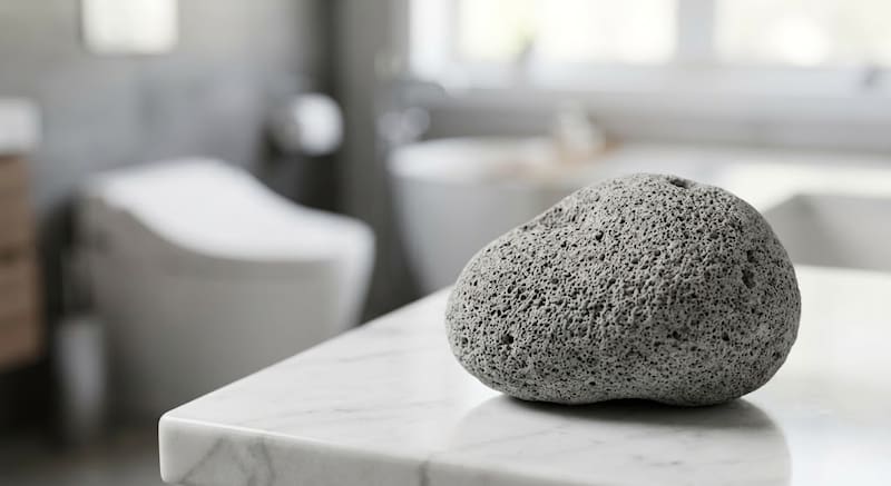 The key is to use the stone carefully and keep both the pumice stone and the toilet surface wet.