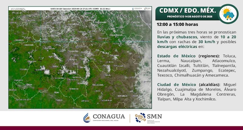 En la Ciudad de México también se esperan lluvias este viernes.