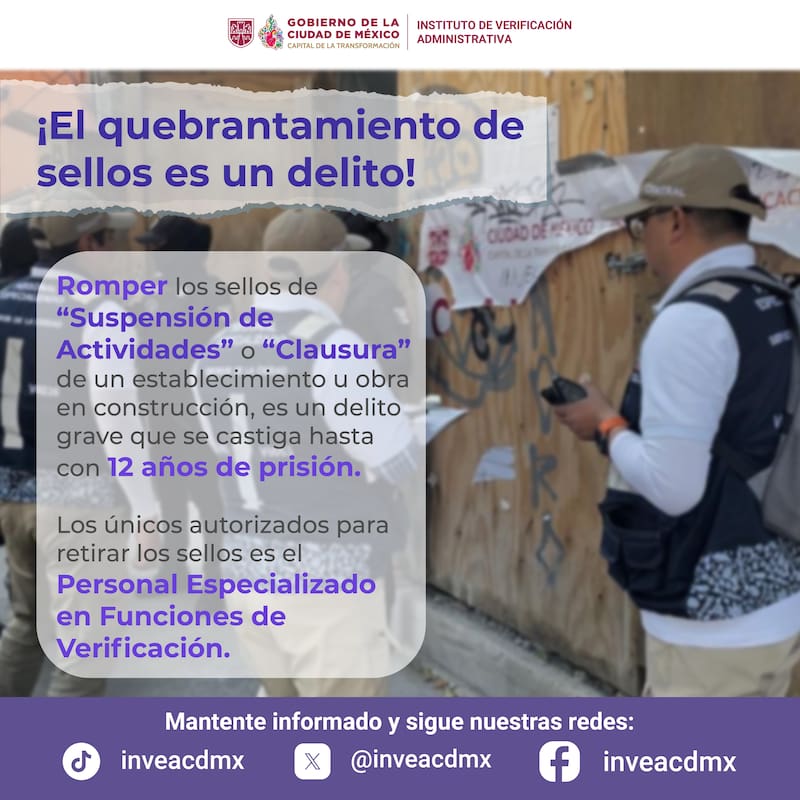 Los únicos autorizados para retirar los sellos es el Personal Especializado en Funciones de Verificación.