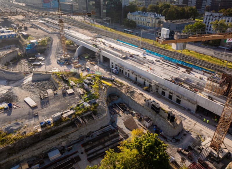 Sitio de construcción en Tallin, Estonia.