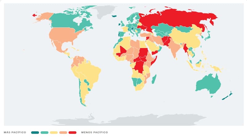 Global Peace Index 2026: ranking de los países más pacíficos del mundo.