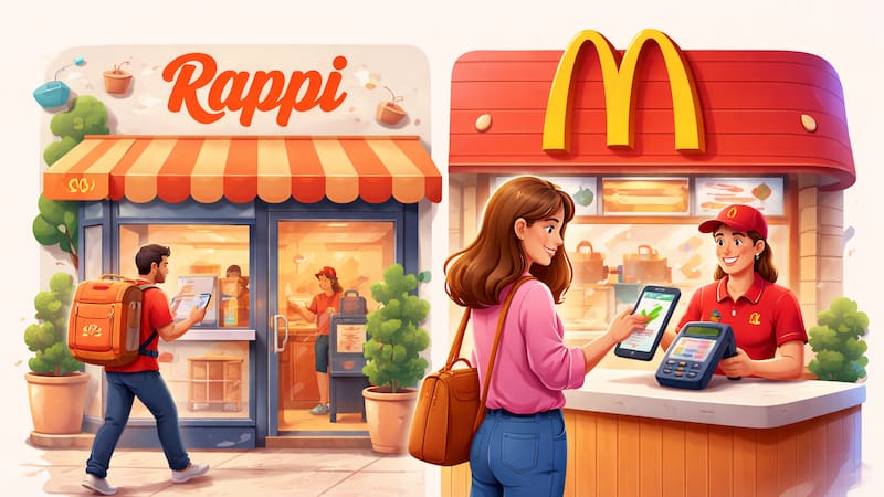 Rappi y Mc Donald's adoptan plataformas de orquestación de pagos. Foto: (IA)