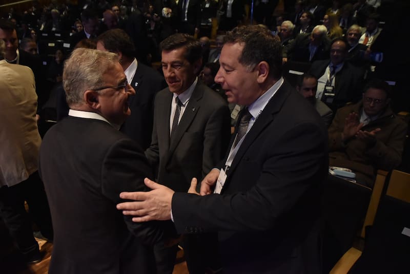 Raúl Sadir, gobernador de Jujuy; Raúl Jalil, de Catamarca y Elio del Re, titular de Adimra