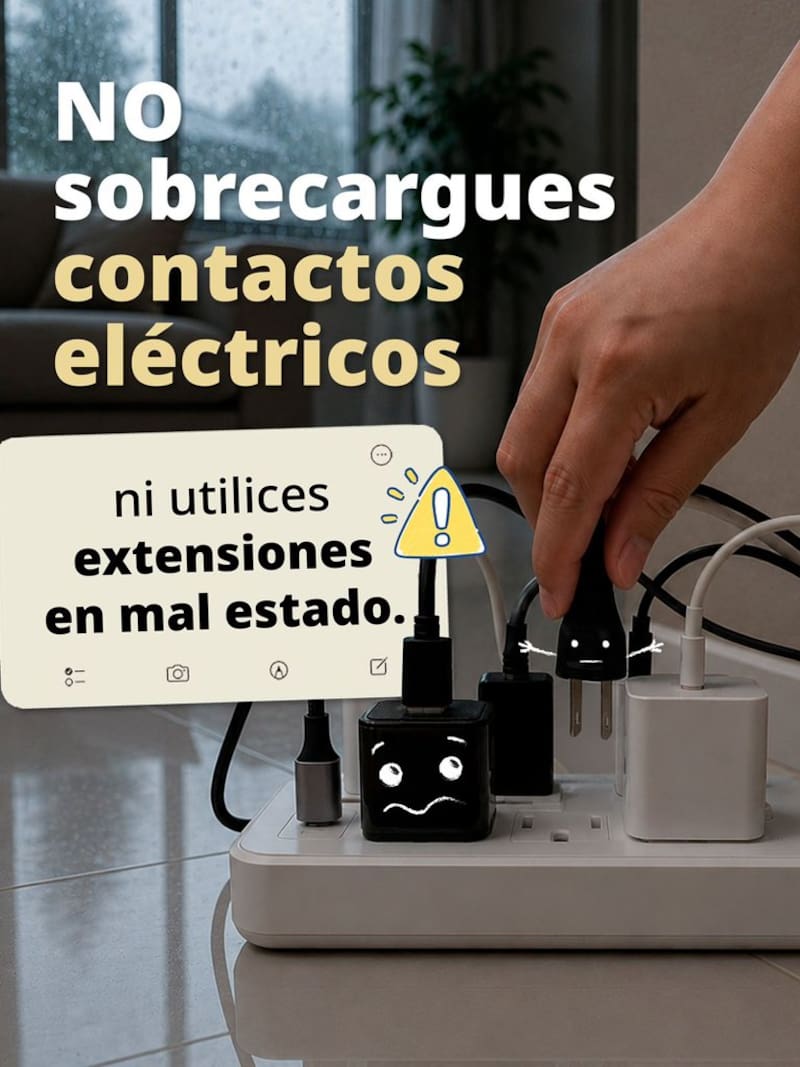 No sobrecargues los contactos eléctricos.