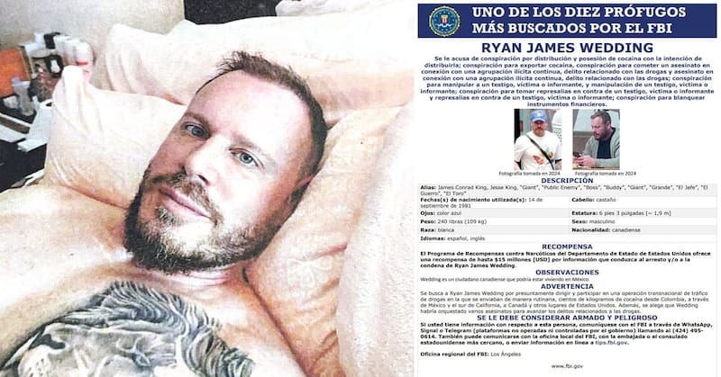 El FBI busca a Ryan James Wedding, ex atleta olímpico y aliado de un cártel .
