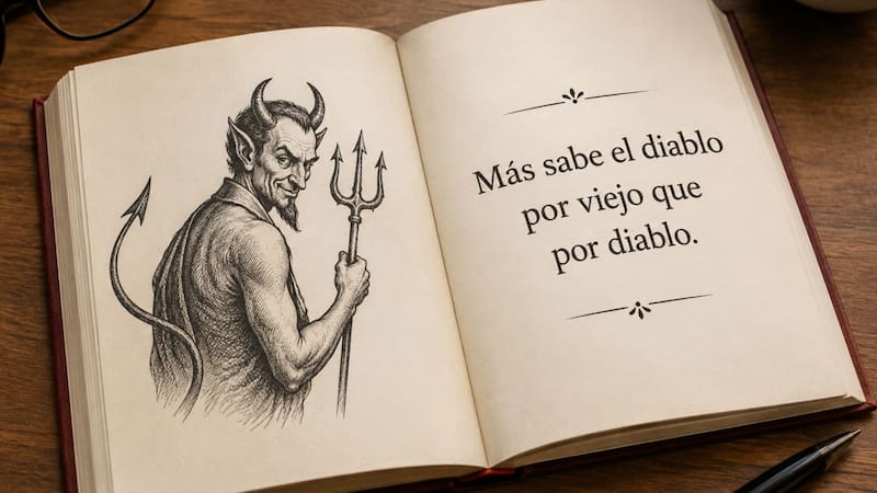 El refrán “más sabe el diablo por viejo que por diablo” significa que el paso de los años aporta un gran número de conocimientos. (Foto: imagen ilustrativa creada con IA)