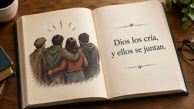 “Dios los cría y ellos se juntan” alude, con cierta ironía, a la inclinación natural que lleva a juntarse a personas de un mismo genio y temperamento. (Foto: imagen ilustrativa creada con IA)