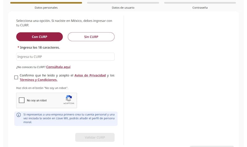 Cómo crear la Llave MX con o sin CURP de forma oficial.