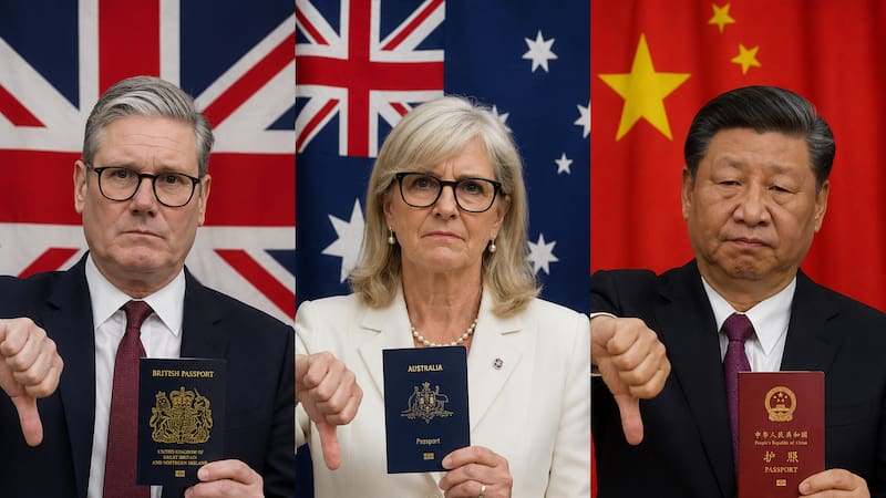 Reino Unido, Australia y China prohíben el ingreso al país de ciudadanos que hayan postergado este trámite con su pasaporte.
