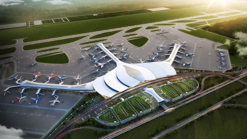Render digital del Long Thanh International Airport.