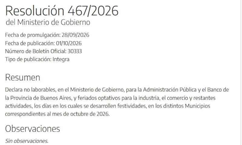Resolución 467/2026.