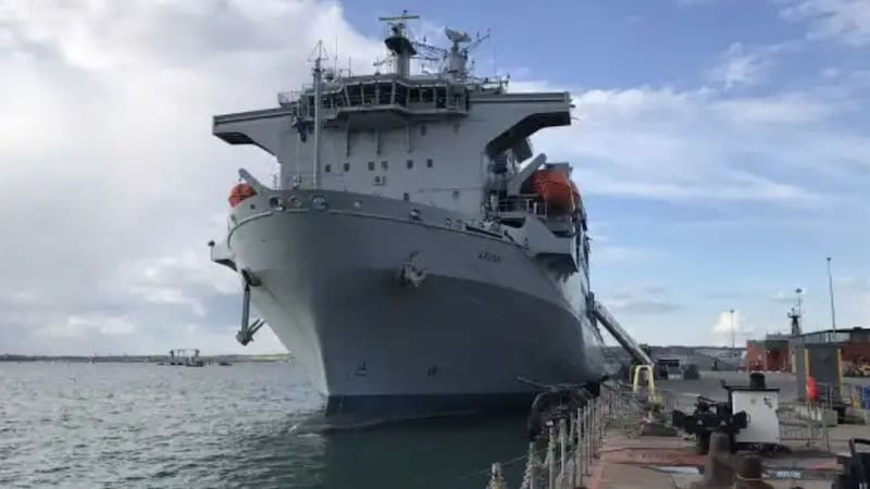 Así se ve el RFA Argus. Foto (Real Armada Británica)