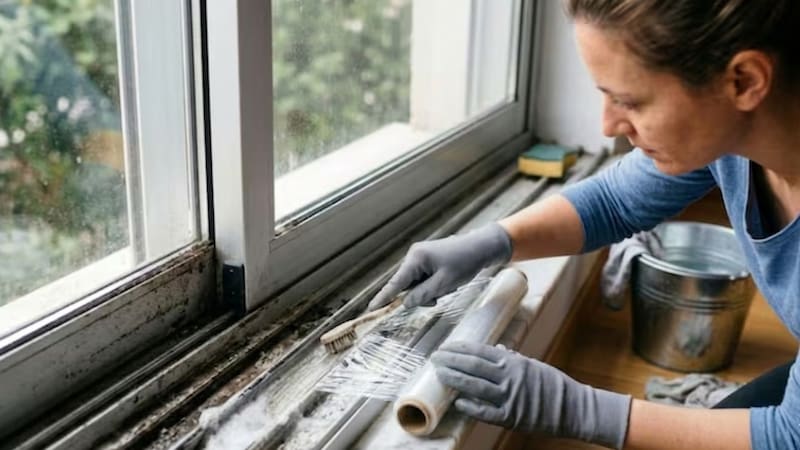 El papel film actúa como una barrera impermeable y estática que impide que la suciedad se adhiera directamente a los rieles.